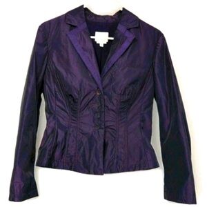Armani Collezioni Purple Iridescent Blazer Womens 8 IT 44 4 Button Jacket RARE